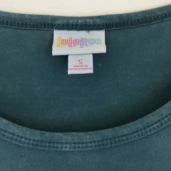 LuLaRoe Acid Wash Teal Debbie Long Sleeve Dress - Picture 5 of 7